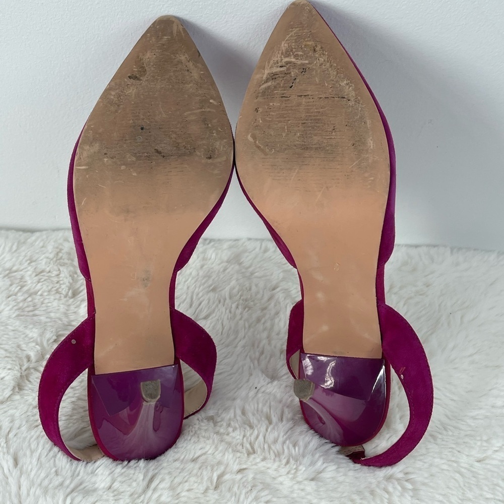 TOWN SHOES magenta suede sling backs - Picture 8 of 8